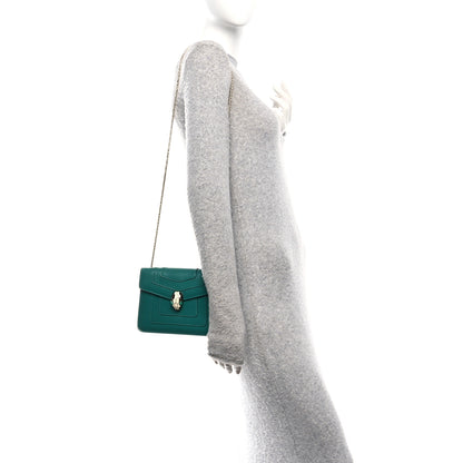 Bulgari Calfskin Small Serpenti Forever Snake Strap Crossbody Bag Emerald Green 2 of 12
