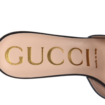 Gucci Malaga Kid Crystal Square G Madelyn Mules 37 Black 8 of 11