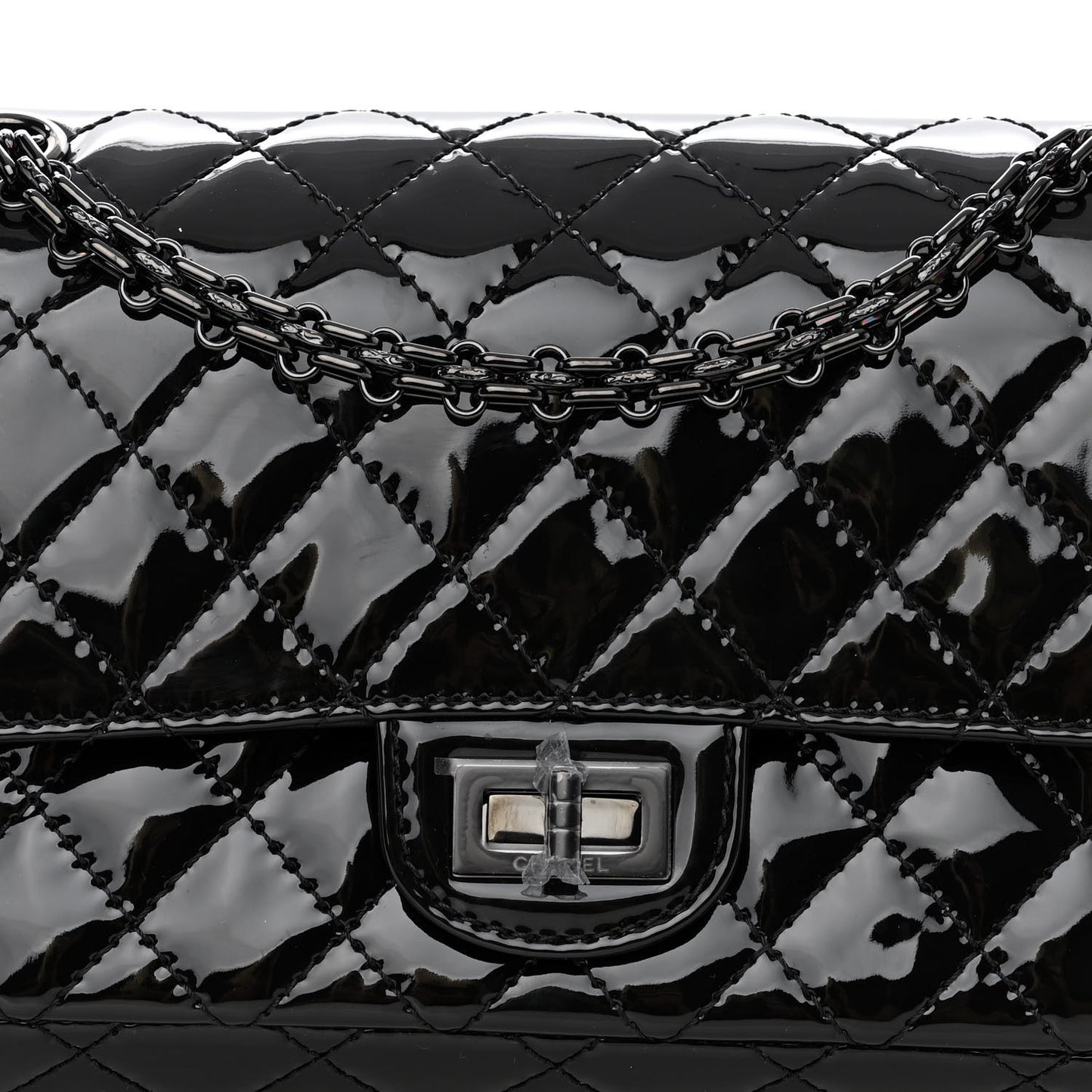 Patent Calfskin Quilted 2.55 Reissue 225 Flap So Black