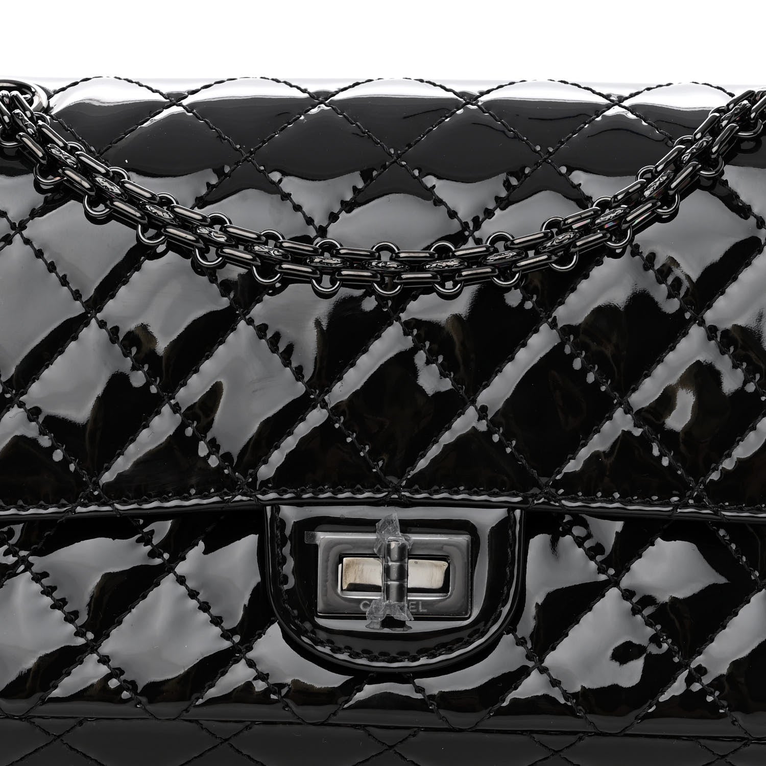 Chanel Patent Calfskin Quilted 2.55 Reissue 225 Flap So Black 8 of 10