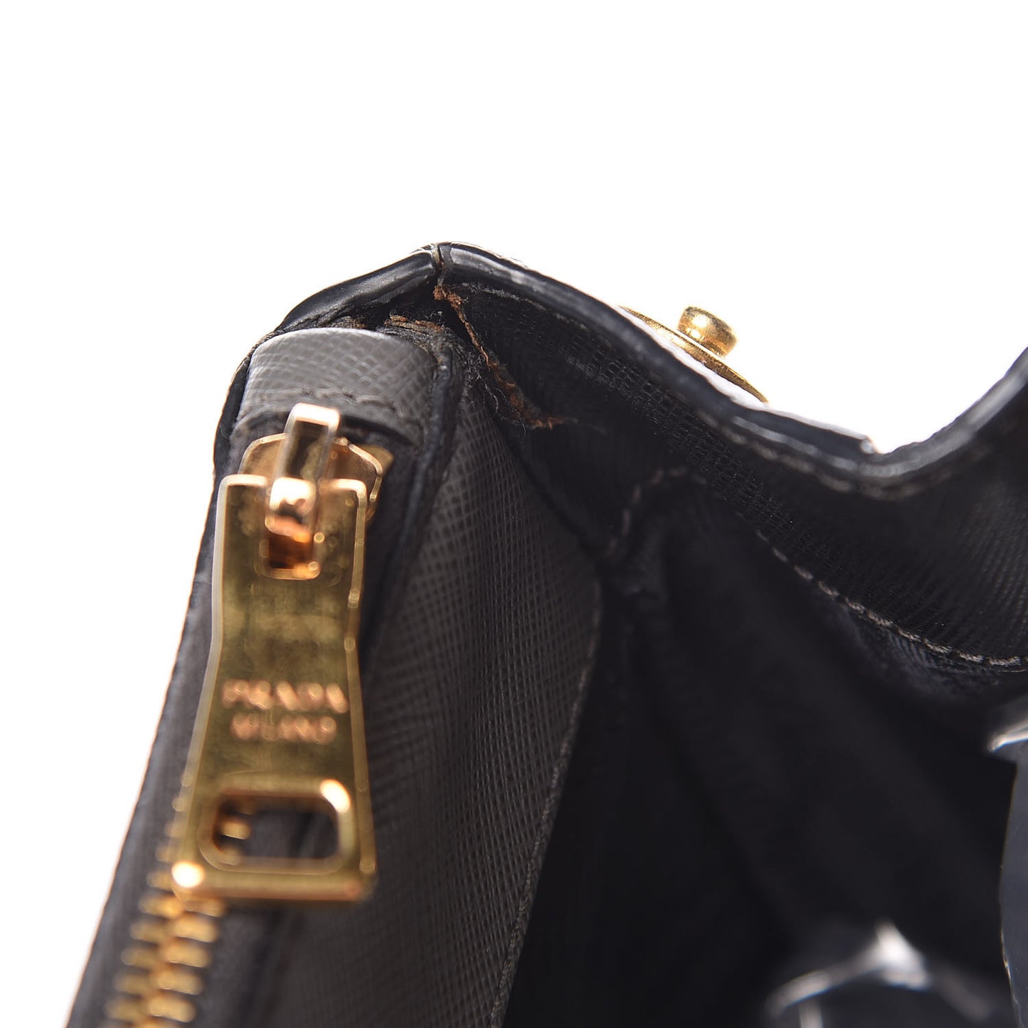 Saffiano Lux Bi-Color Medium Tote Mercurio Black