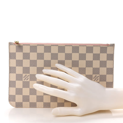 Louis Vuitton Damier Azur Neverfull MM GM Pochette Rose Ballerine 2 of 6