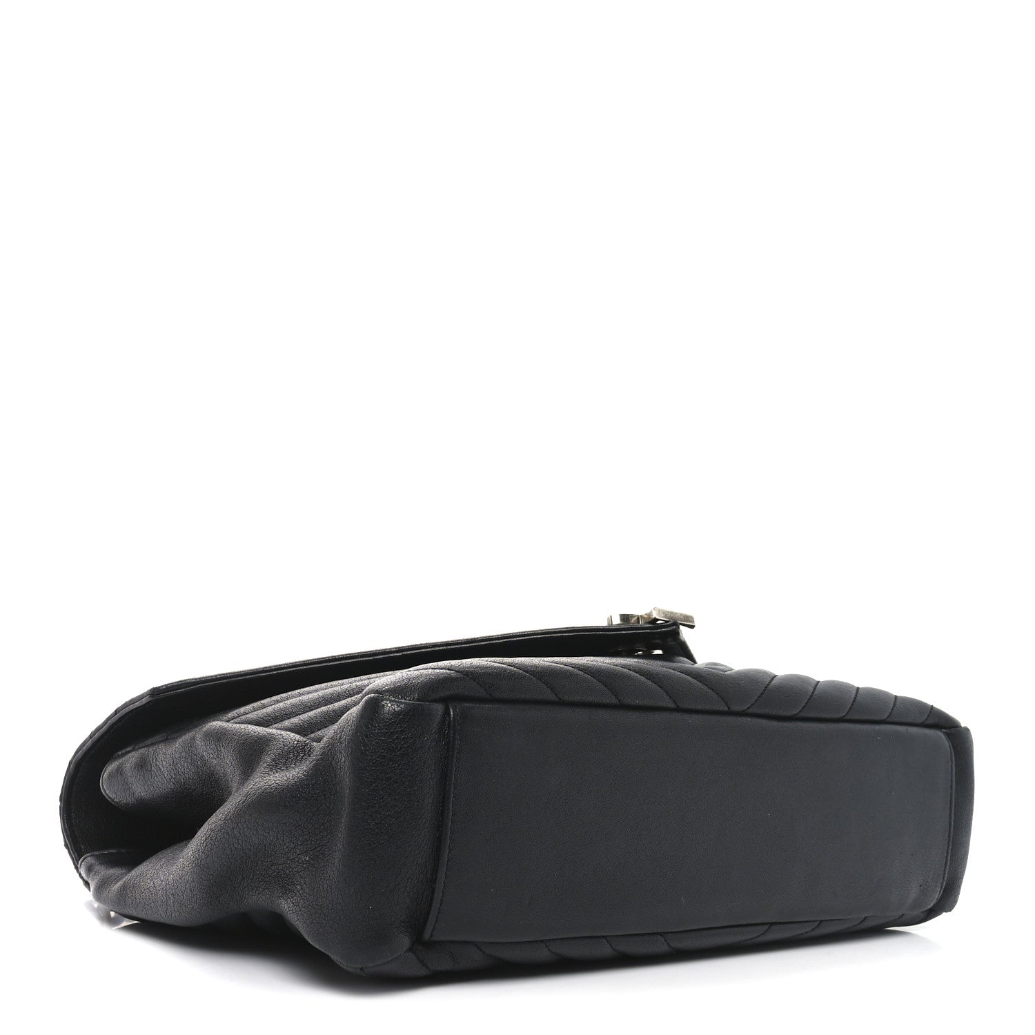 Saint Laurent Sheepskin Matelasse Chevron Monogram Large College Satchel Black 4 of 10