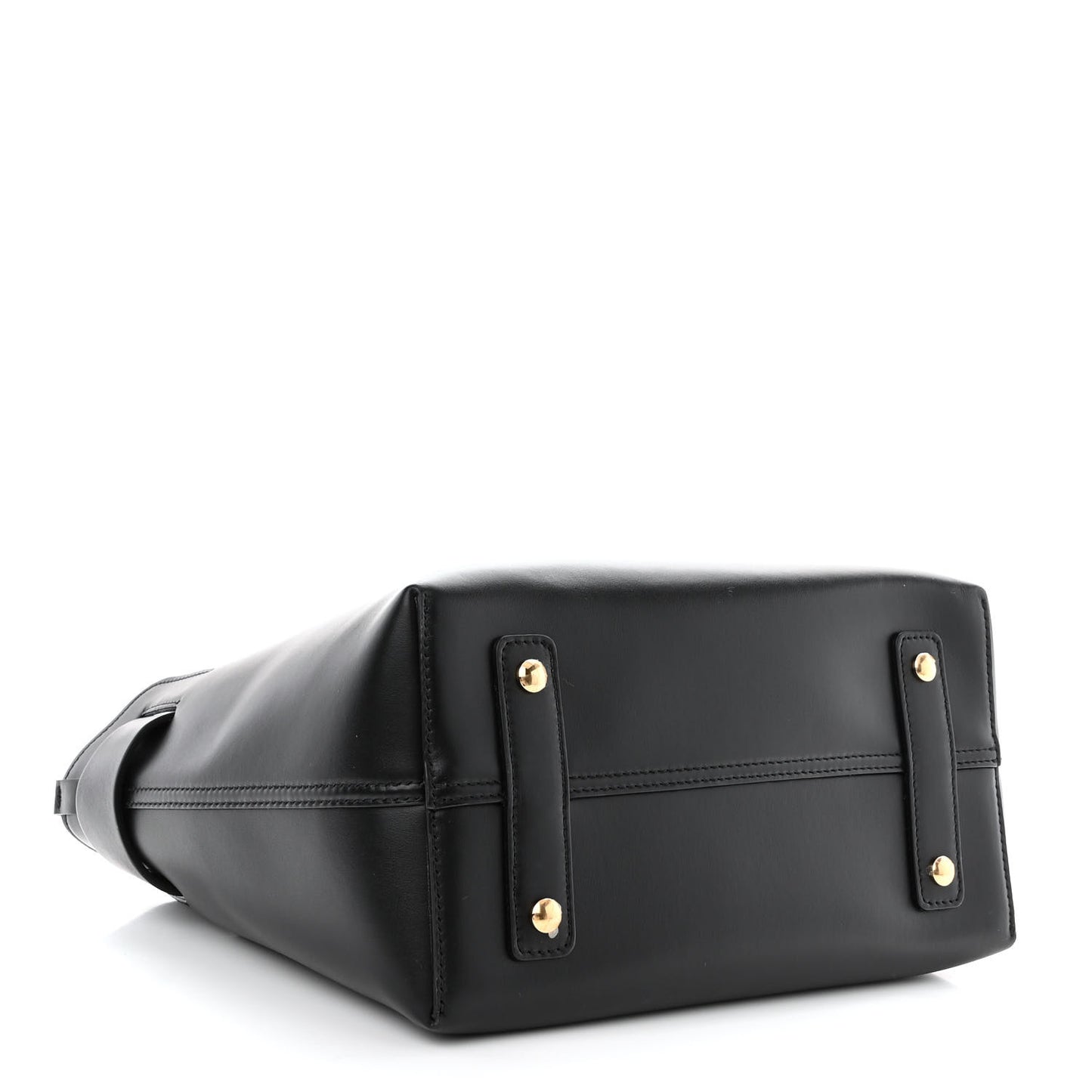 Smooth Calfskin Triple Stud Small Belt Bag Black Tan