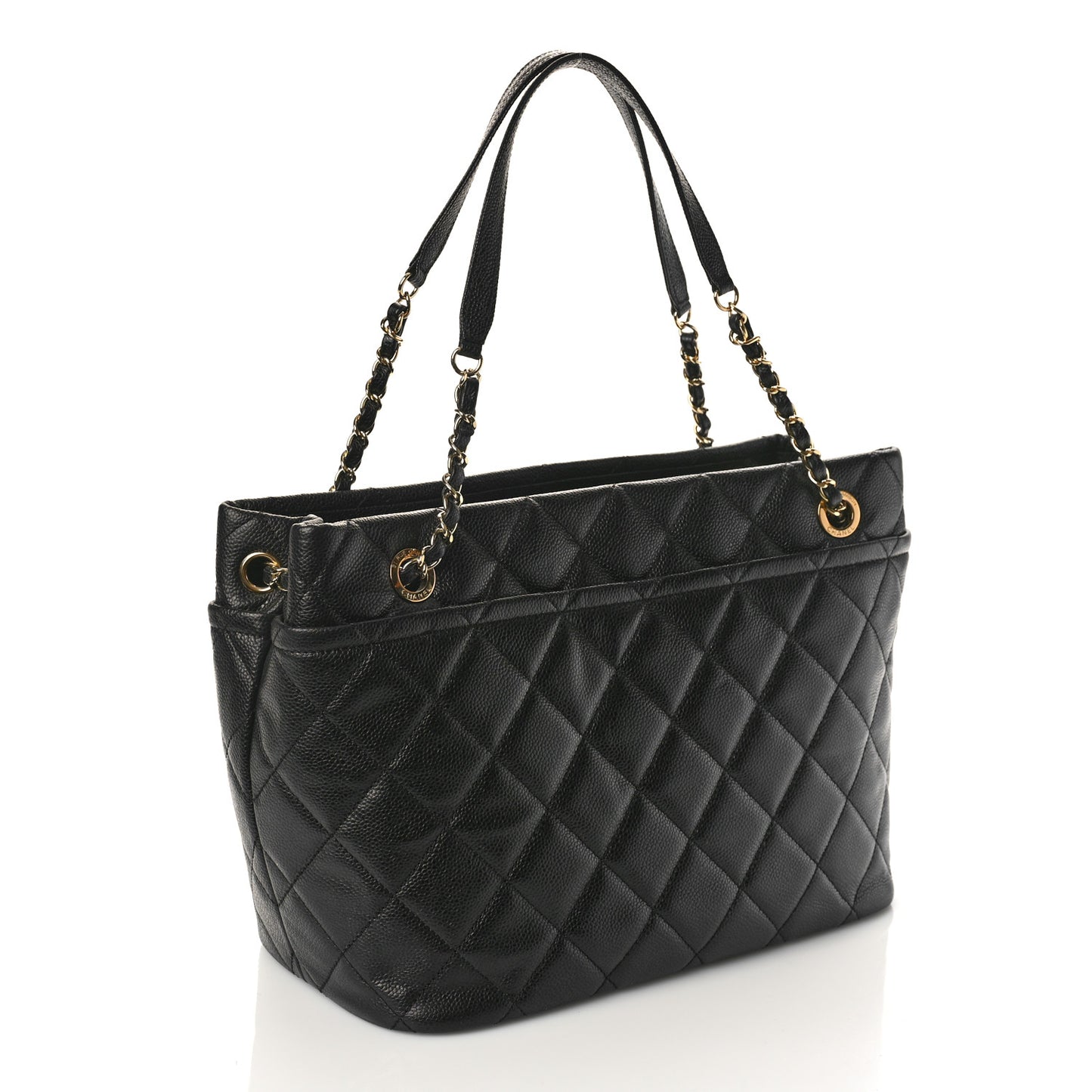 Caviar Quilted Timeless CC Soft Tote Black