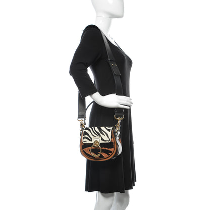 Chloe Velvet Calfskin Animal Print Small Tess Bag Caramel 2 of 9