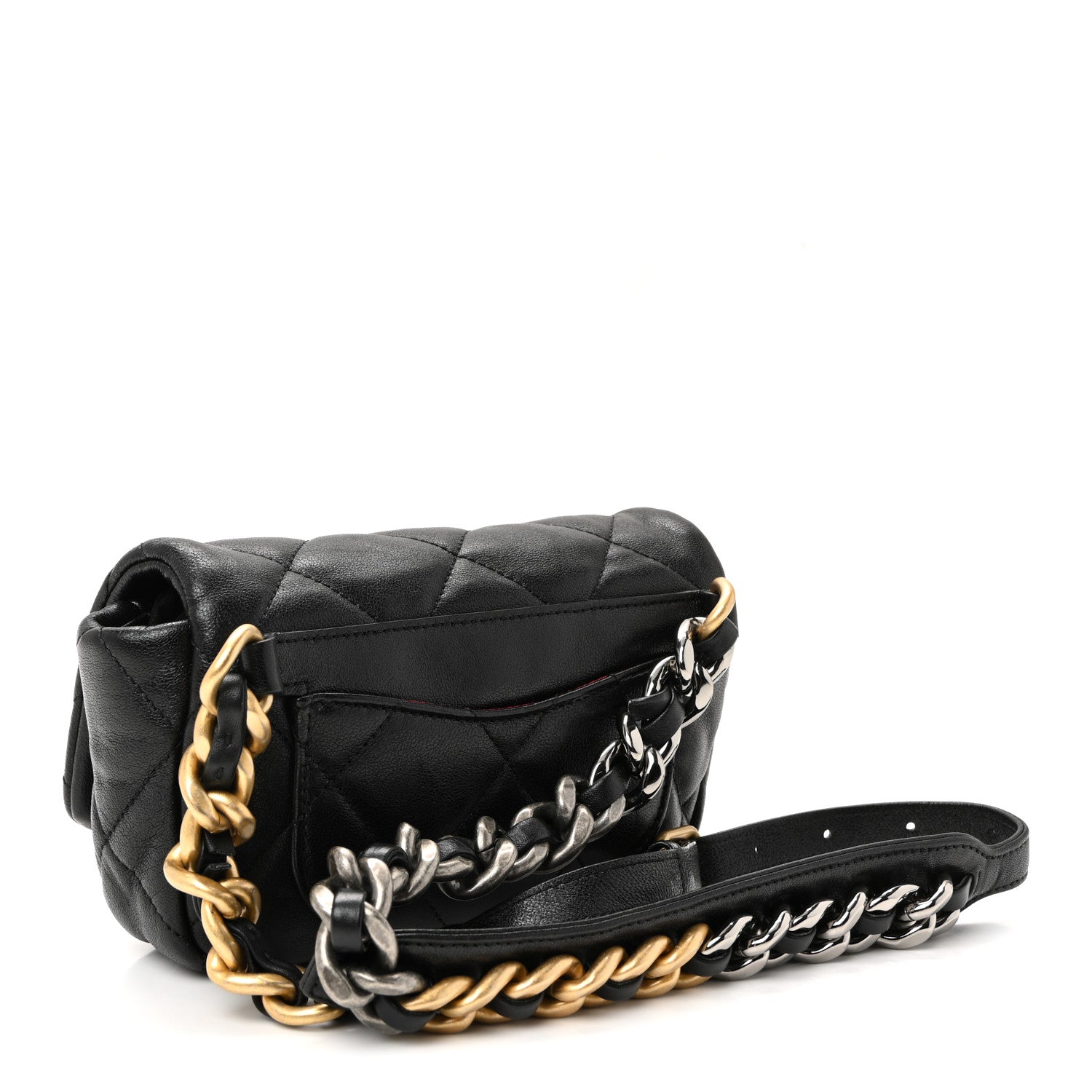 Chanel Goatskin Quilted Chanel 19 Waist Bag Black 3 of 10