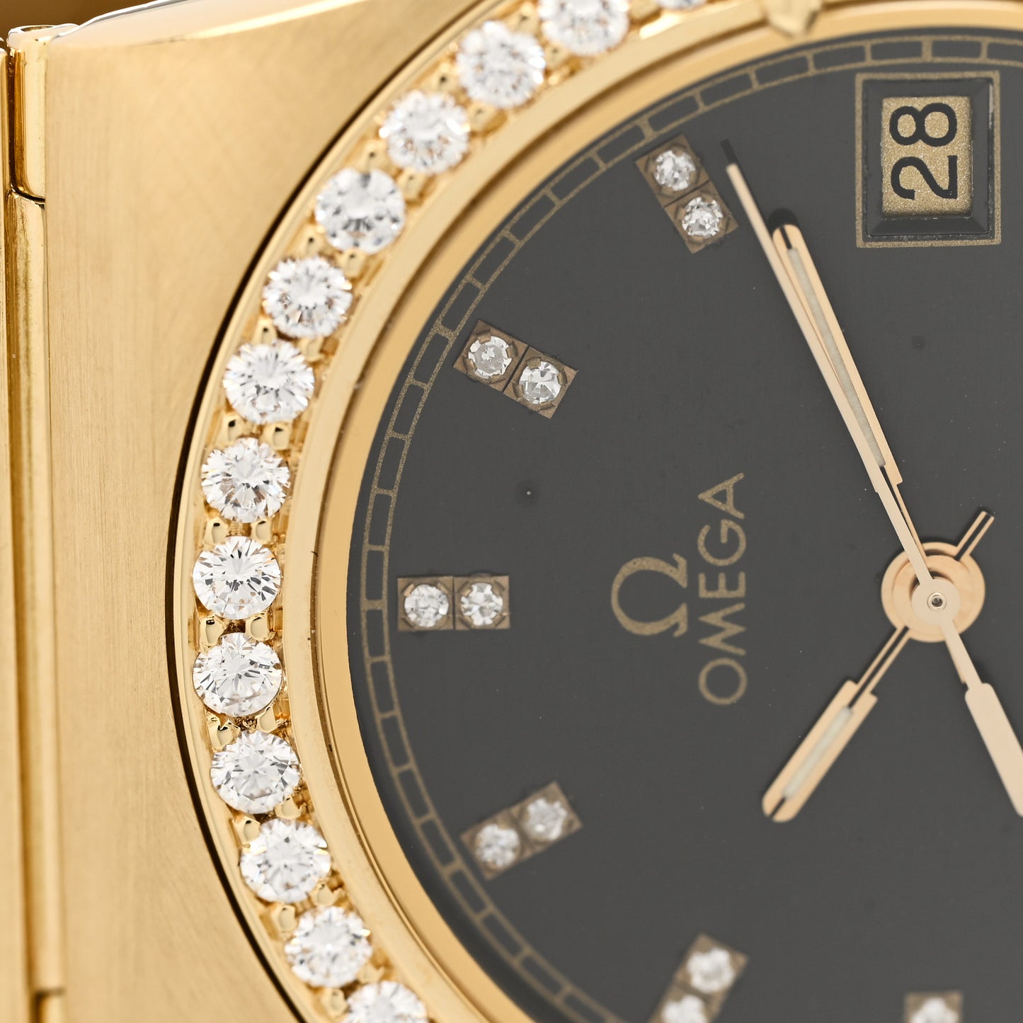 18K Yellow Gold Diamond 35mm Constellation Quartz Watch Brown 498.0017