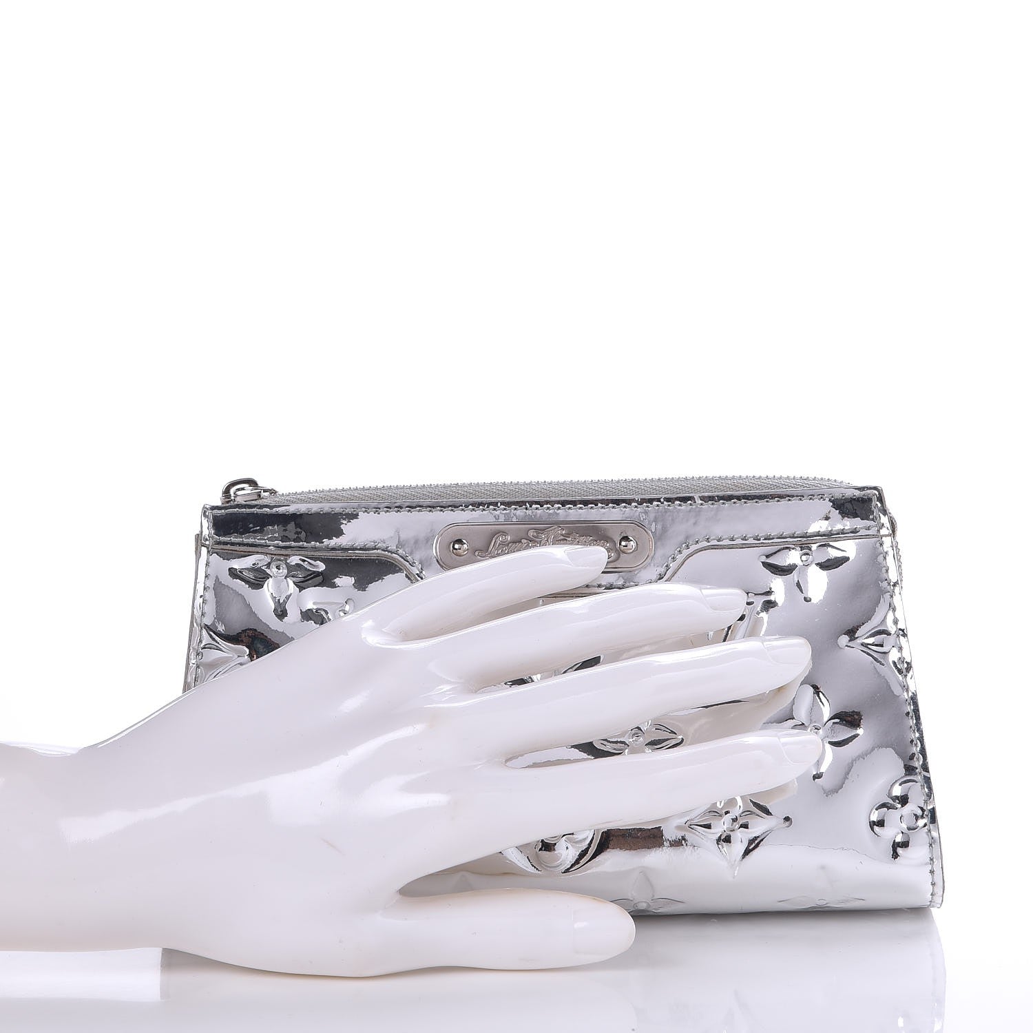 Louis Vuitton Monogram Miroir Trousse Cosmetic Bag Silver