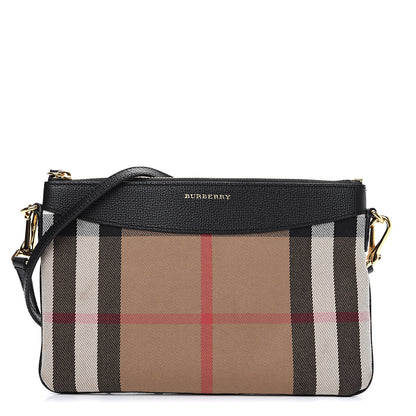 Burberry House Check Derby Peyton Crossbody Clutch Bag Black 1 of 9