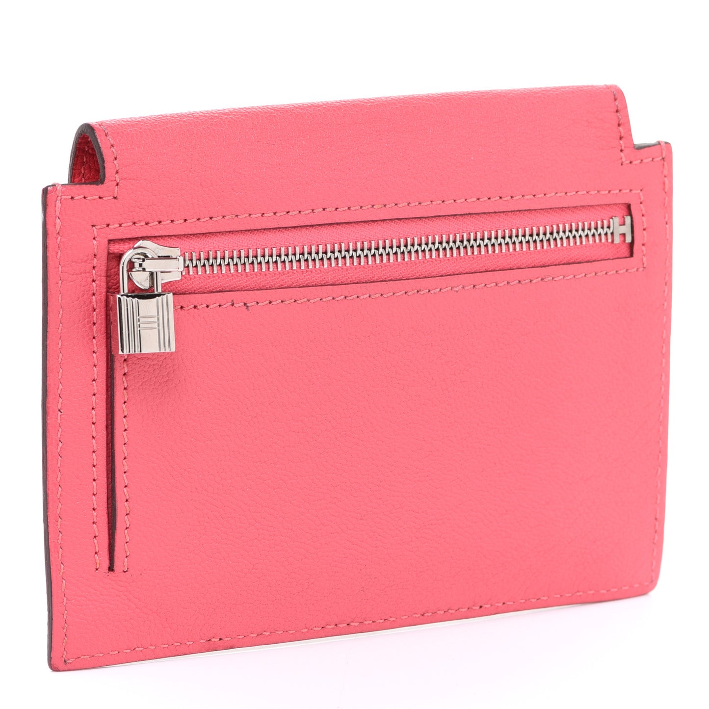 Chevre Mysore Kelly Pocket Compact Wallet Rose Lipstick