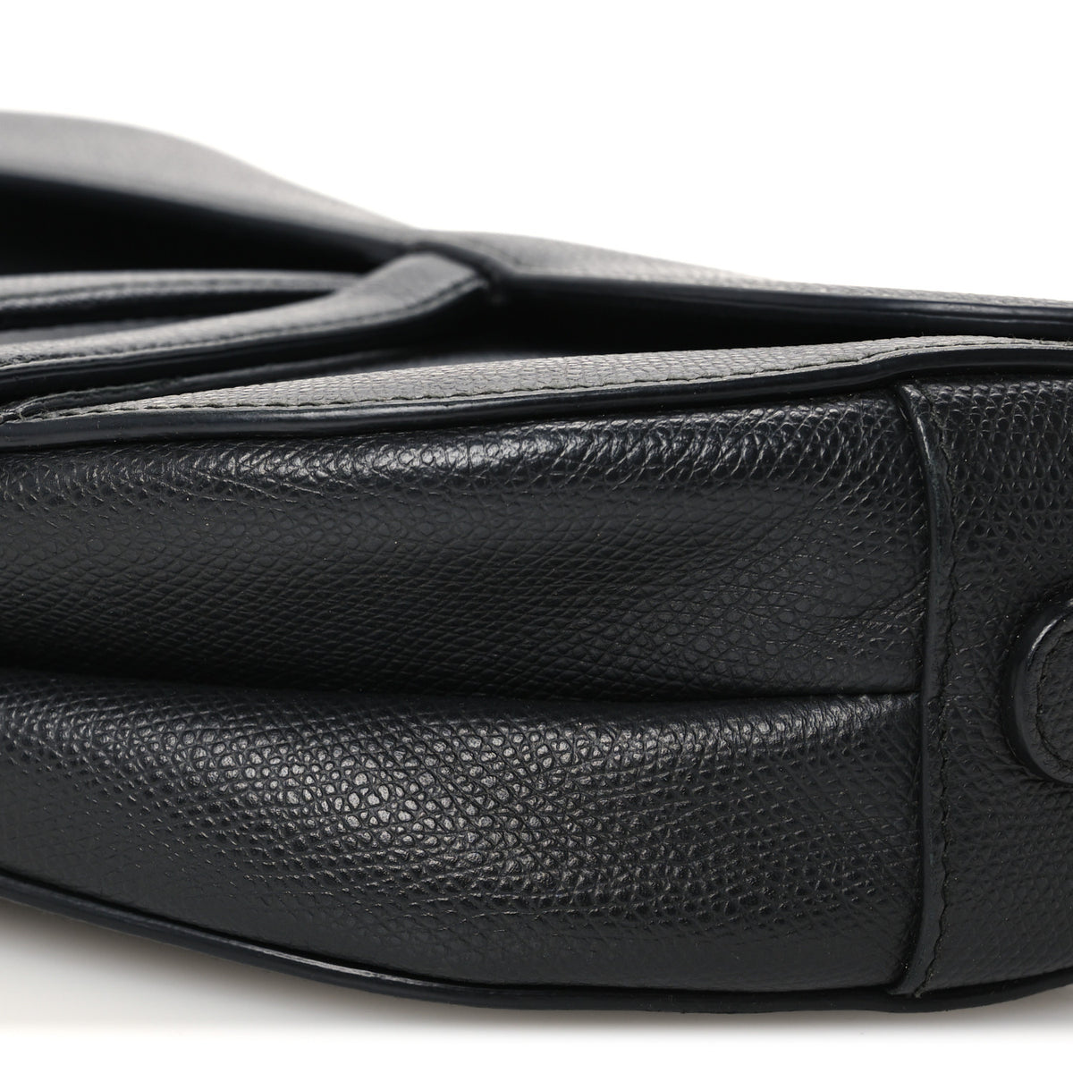 Grained Calfskin Saddle Bag Black