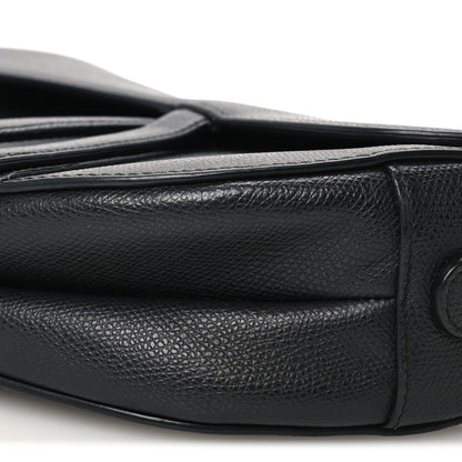 Christian Dior Grained Calfskin Saddle Bag Black 10 of 10