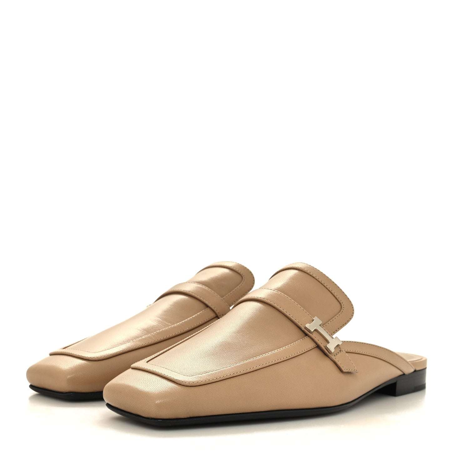 Goatskin Groupie Mules 39 Beige Argile