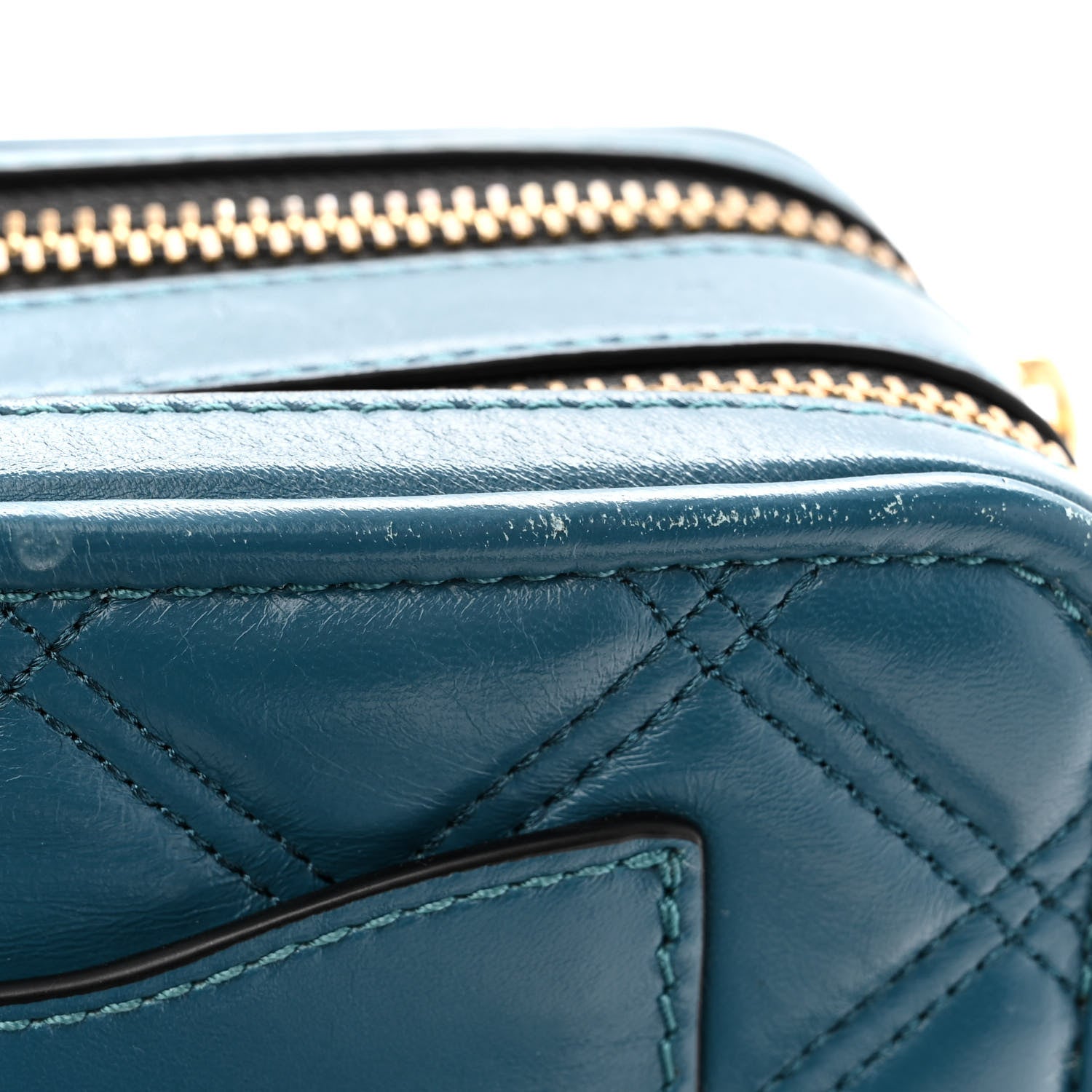 Marc Jacobs Natural Grain Calfskin Quilted The Softshot 21 Bag Blue 12 of 13