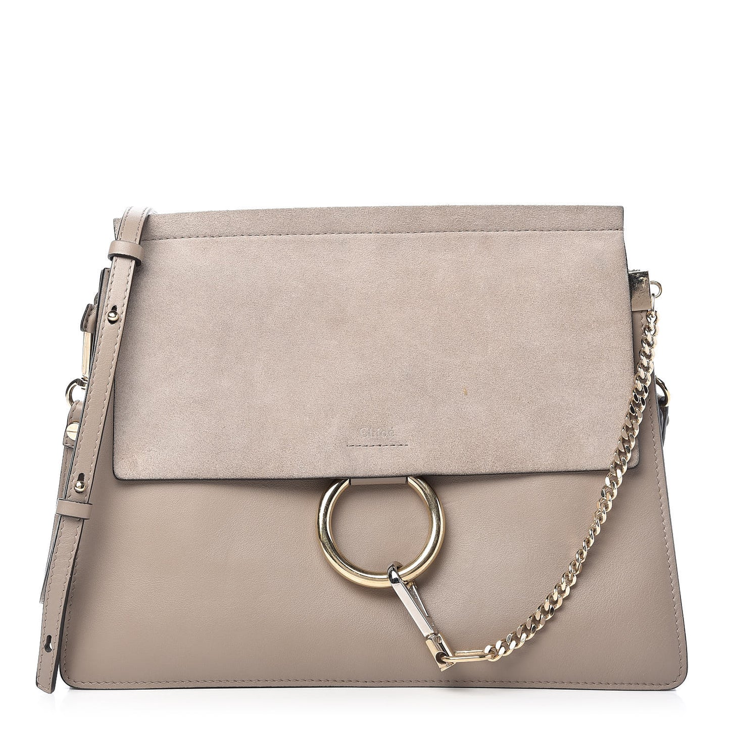 Calfskin Medium Faye Shoulder Bag Motty Grey