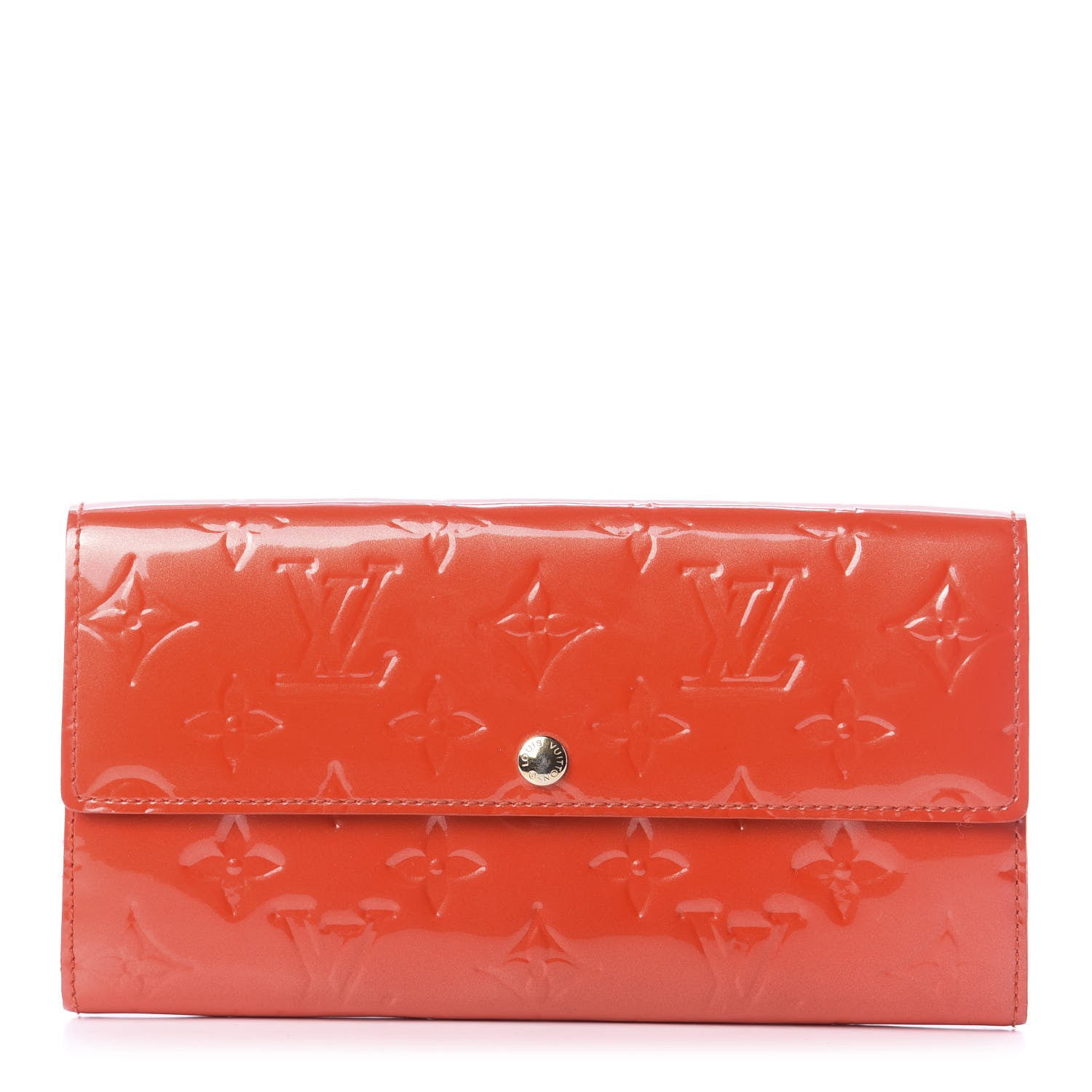 Louis Vuitton Vernis Sarah Wallet Orange Sunset 1 of 12
