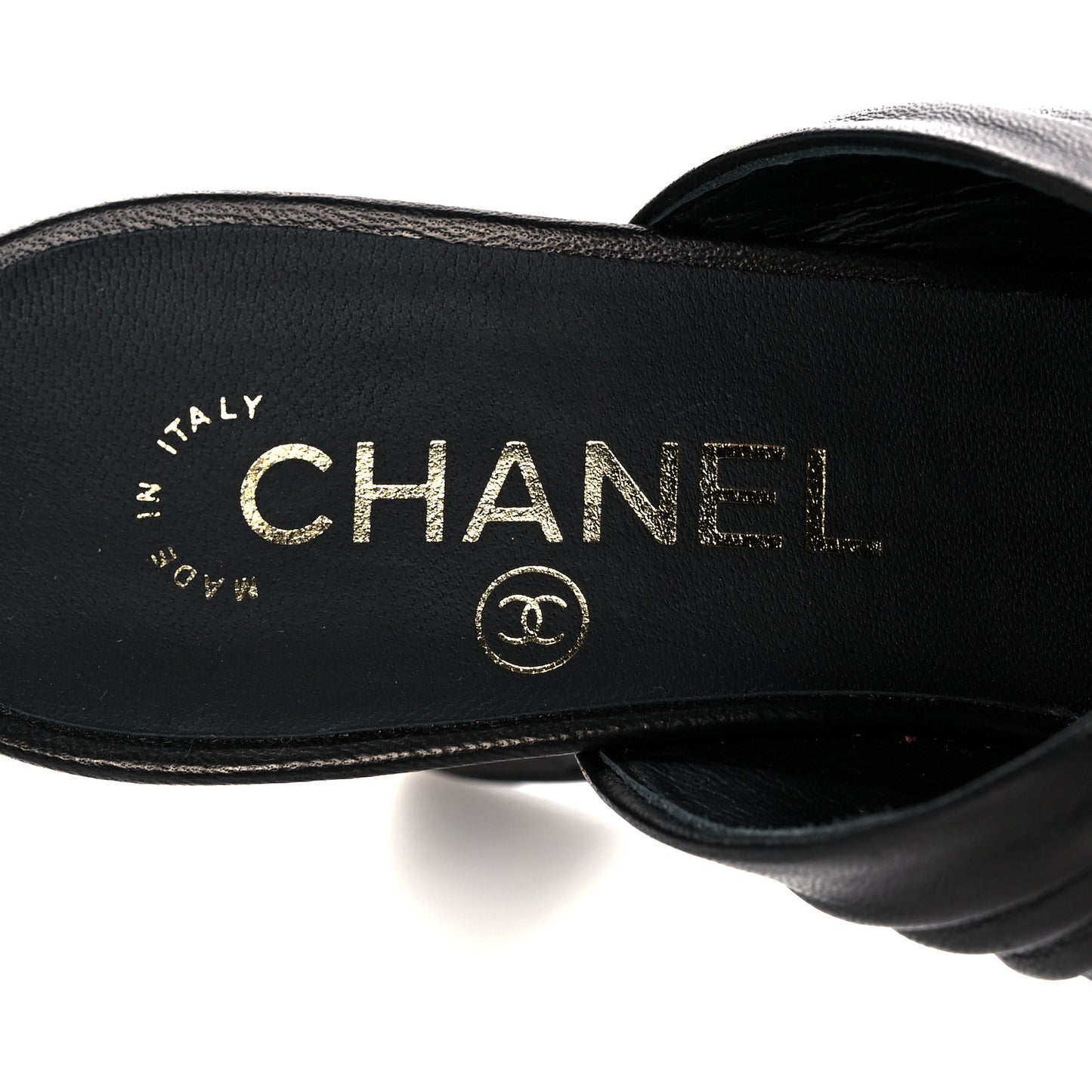 Calfskin Bows CC Mules 36 Black