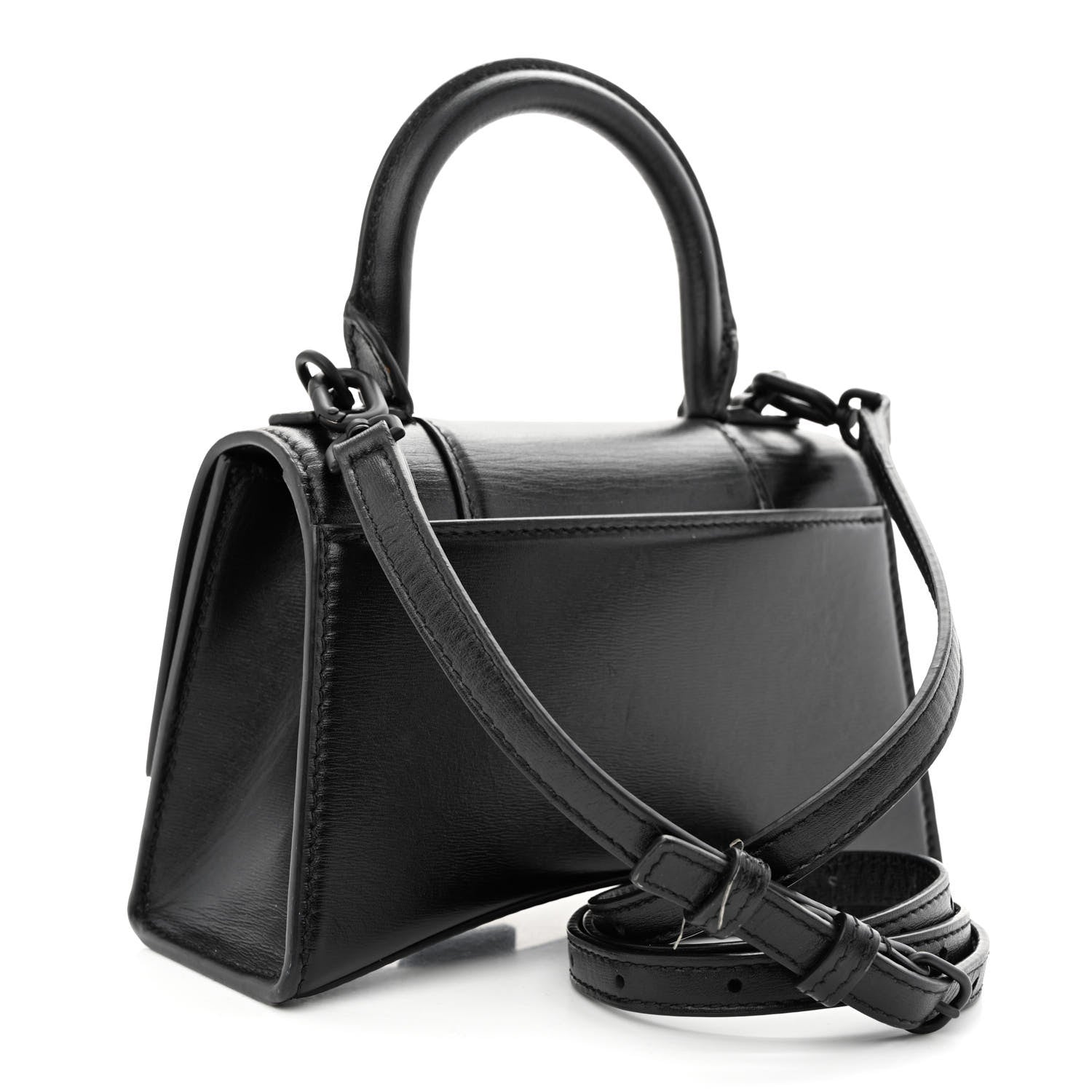 Balenciaga Shiny Box Calfskin Strass Hourglass Top Handle Bag XS Black 3 of 13