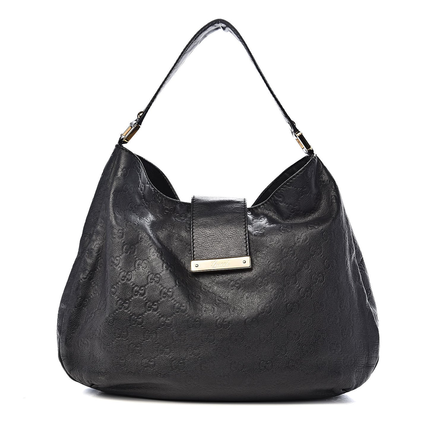 Guccissima Large New Ladies Web Hobo Black