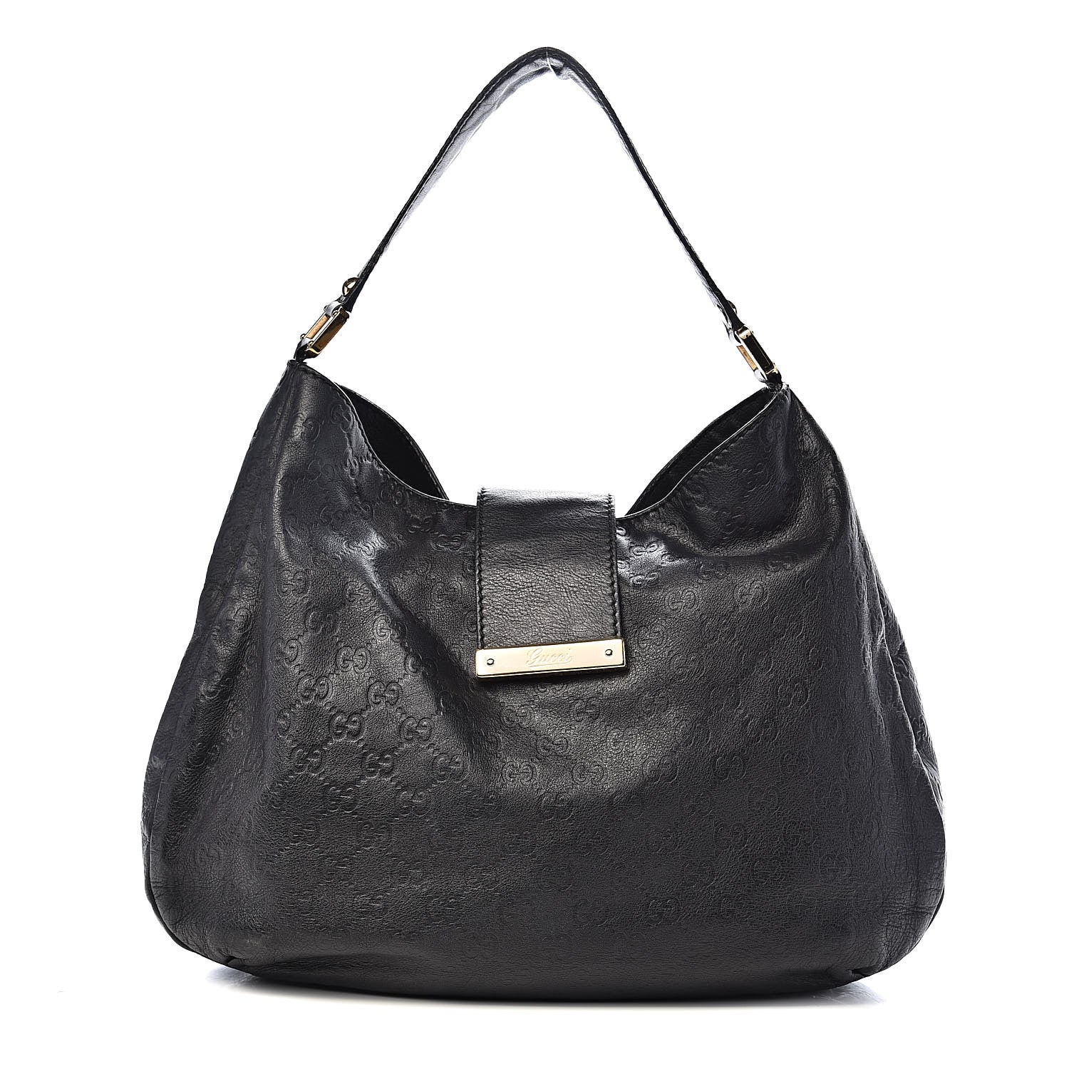 Gucci Guccissima Large New Ladies Web Hobo Black 1 of 20