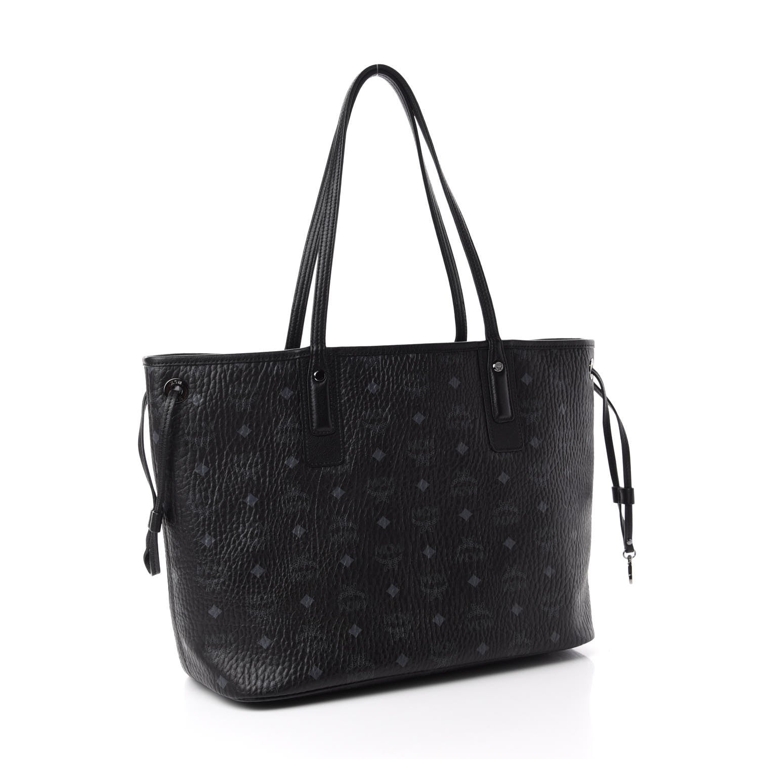 MCM Visetos Medium Liz Reversible Shopper Tote Black 3 of 15