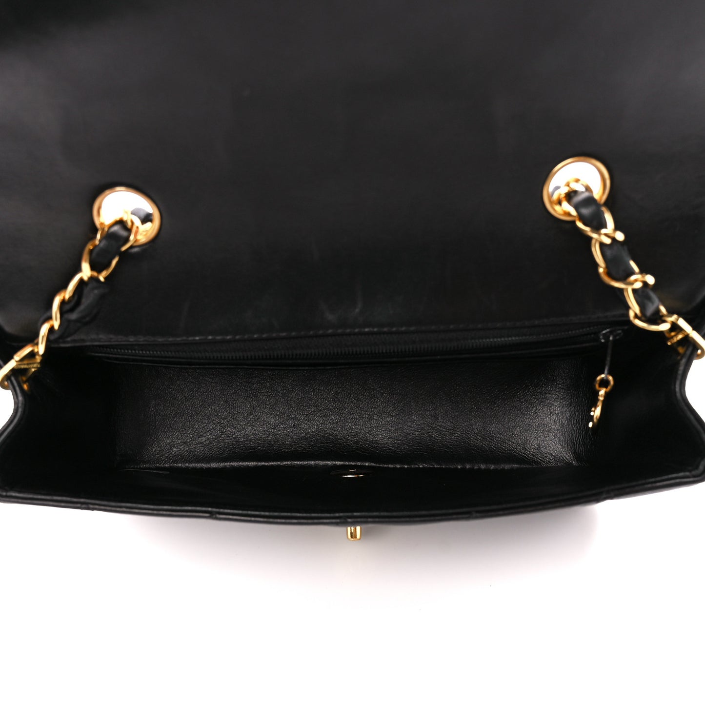 Lambskin Quilted Small Single Flap Black