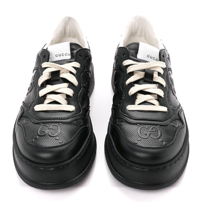 Gucci Calfskin GG Tennis Embossed Perforated Mens Interlocking G 55mm Sneakers 8 Black 2 of 10