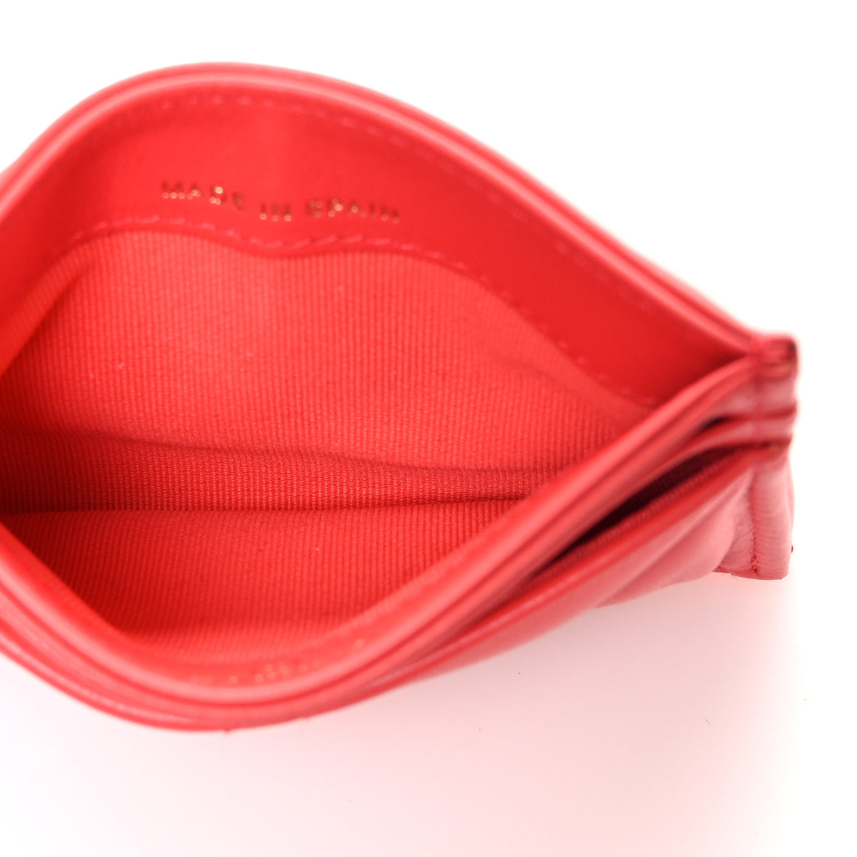 Lambskin Quilted Chanel 19 Card Holder Coral