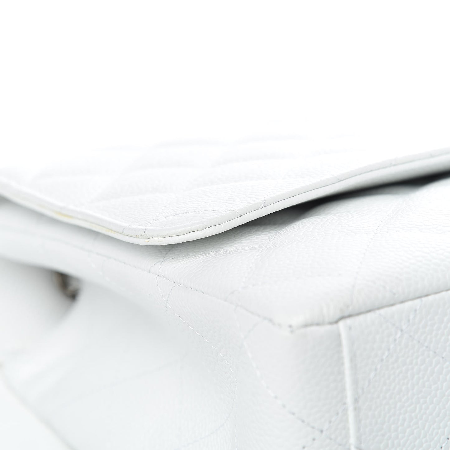 Caviar Quilted Maxi Single Flap White