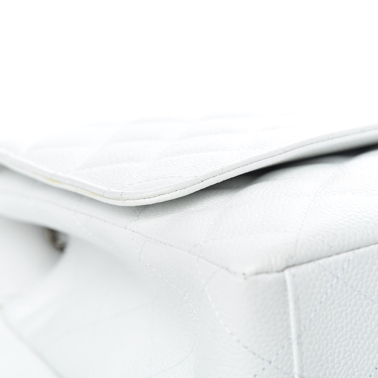 Chanel Caviar Quilted Maxi Single Flap White 16 of 19