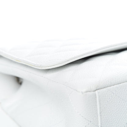 Chanel Caviar Quilted Maxi Single Flap White 16 of 19