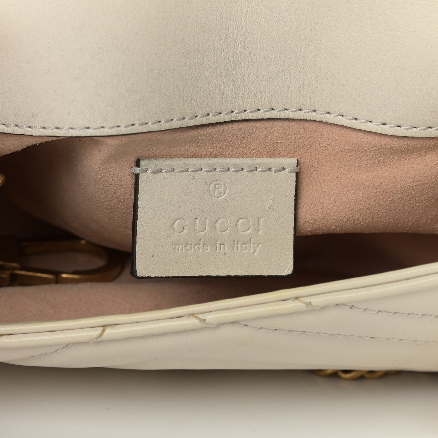 Calfskin Matelasse Super Mini GG Marmont Shoulder Bag White