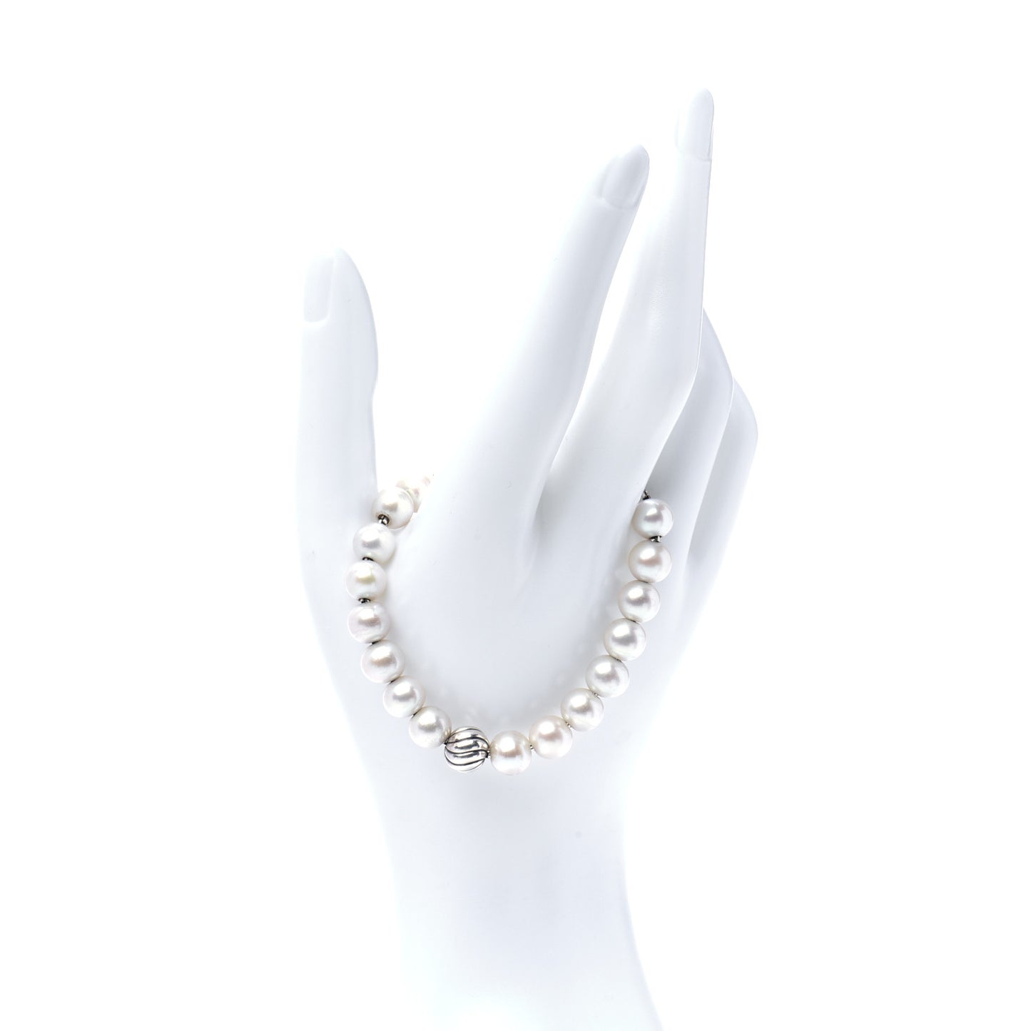 Sterling Silver Pearl 8mm Spiritual Bead Bracelet