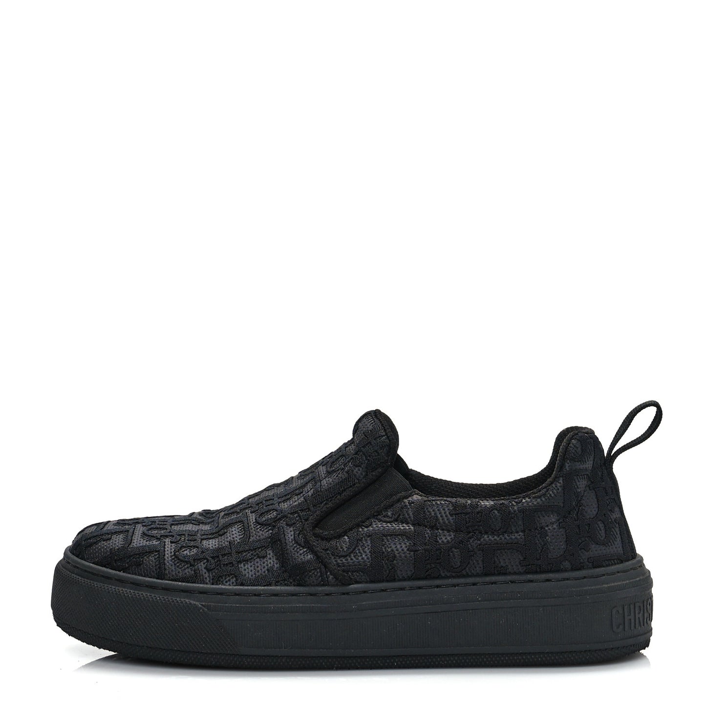 Shiny Technical Fabric Oblique Embroidered Womens Solar Slip On Sneakers 37.5 Black