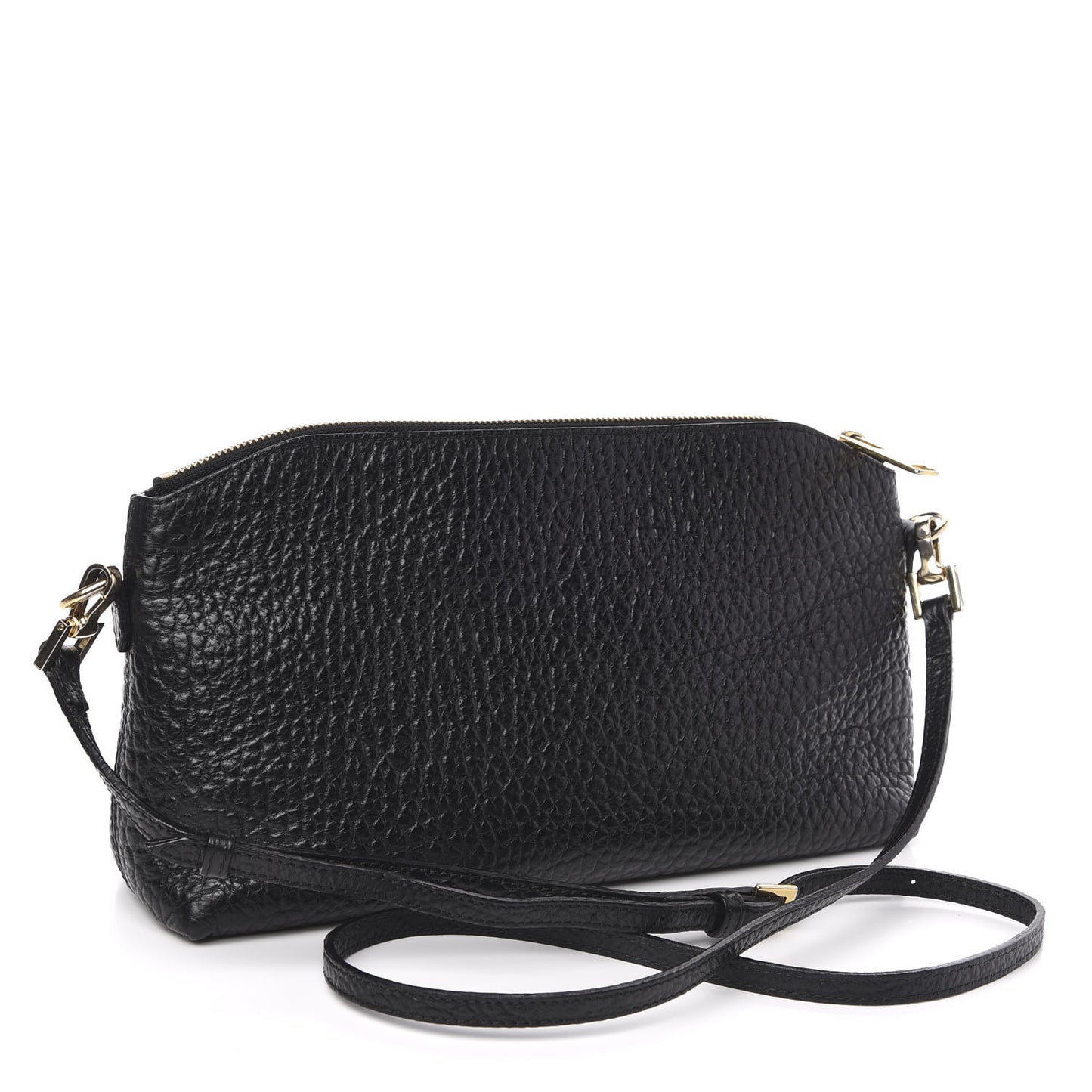 Signature Grain Calfskin Small Chichester Crossbody Clutch Bag Black