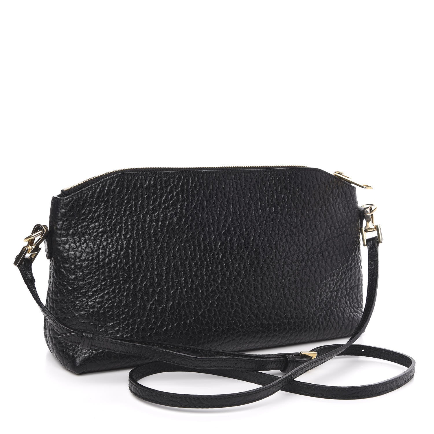 Burberry Signature Grain Calfskin Small Chichester Crossbody Clutch Bag Black 3 of 11