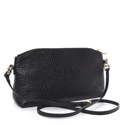 Burberry Signature Grain Calfskin Small Chichester Crossbody Clutch Bag Black 3 of 11