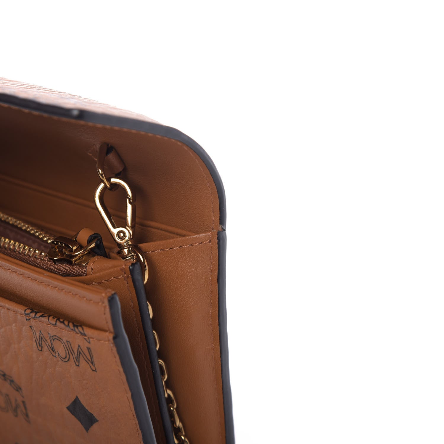 MCM Visetos Large Patricia Wallet On Chain Cognac 10 of 11