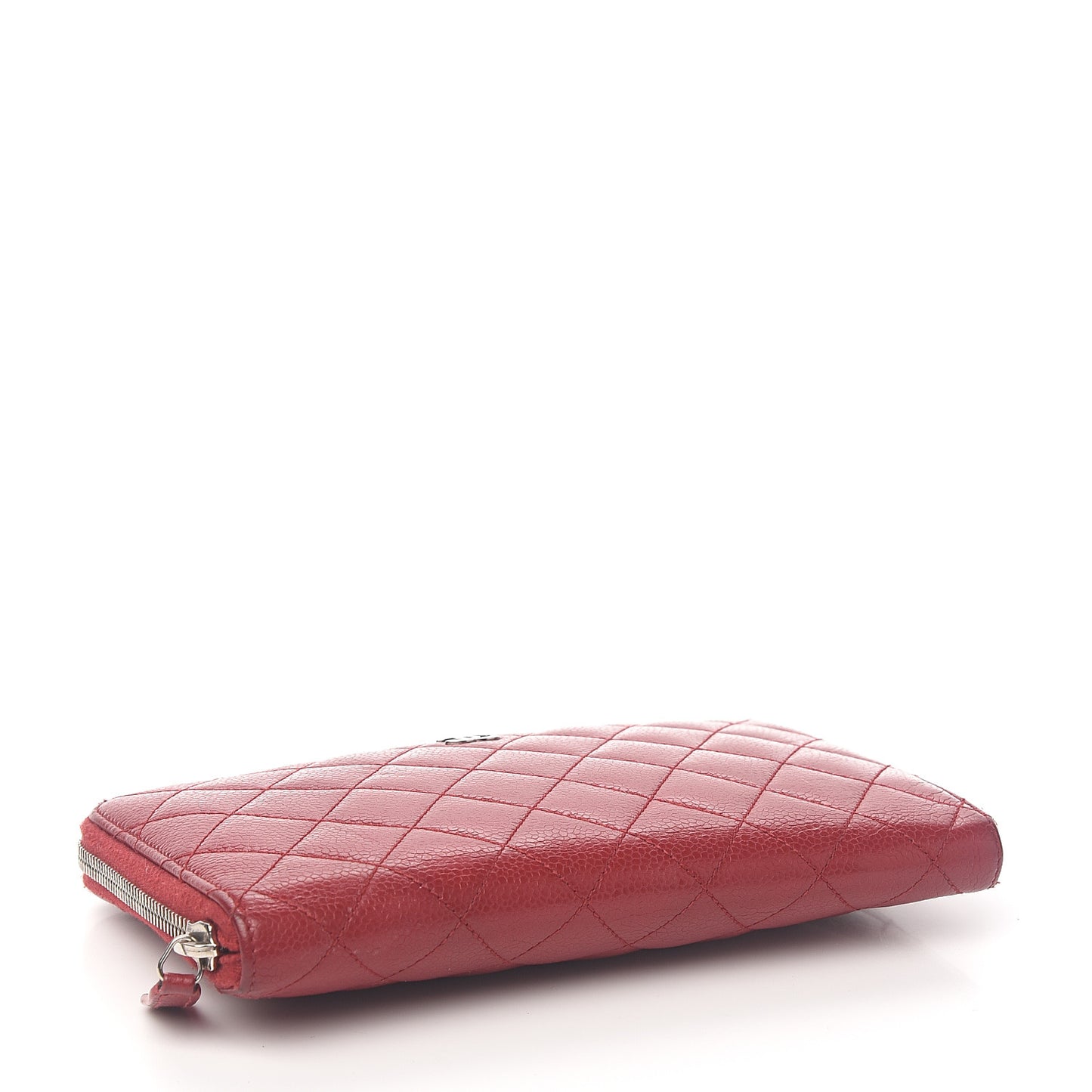 Caviar Quilted Large Zip Around Organizer Wallet Red