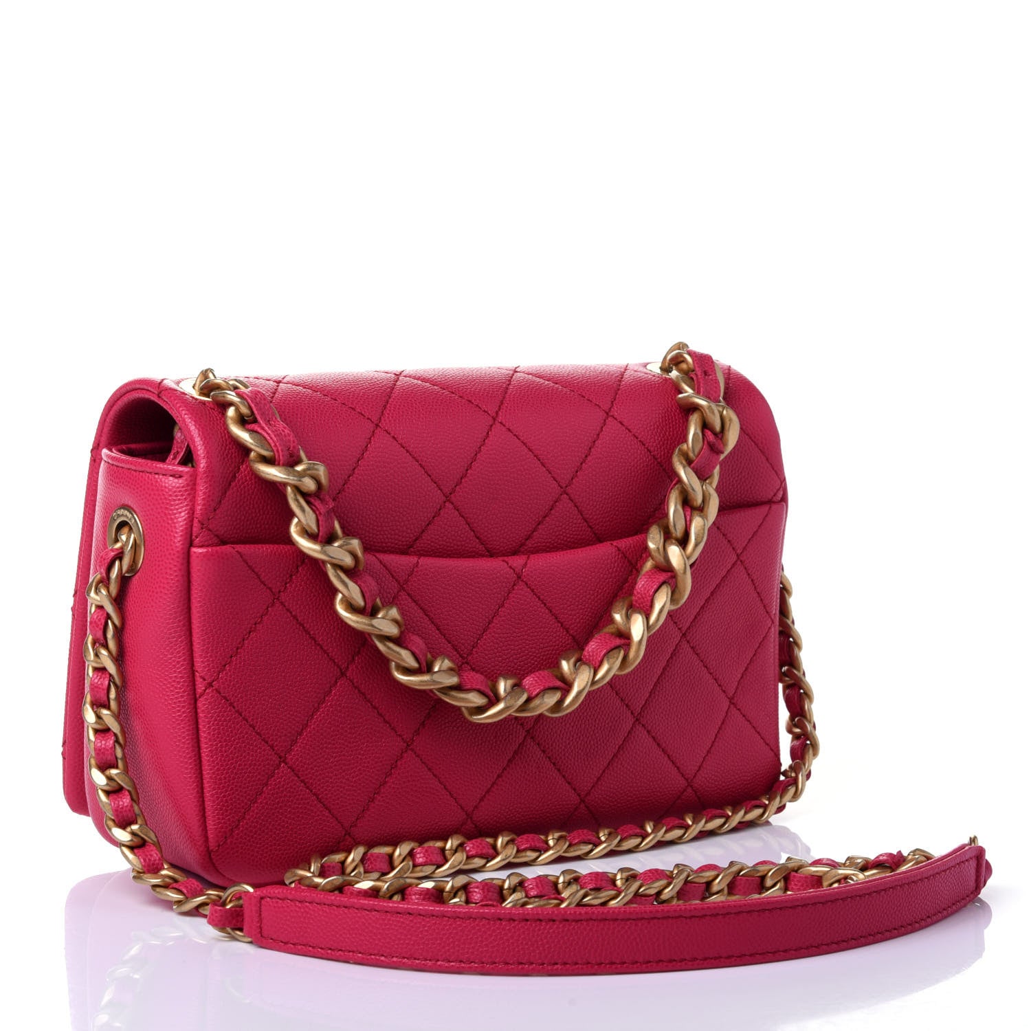 Chanel Caviar Quilted Small Fashion Therapy Flap Bag Dark Pink 2 of 4