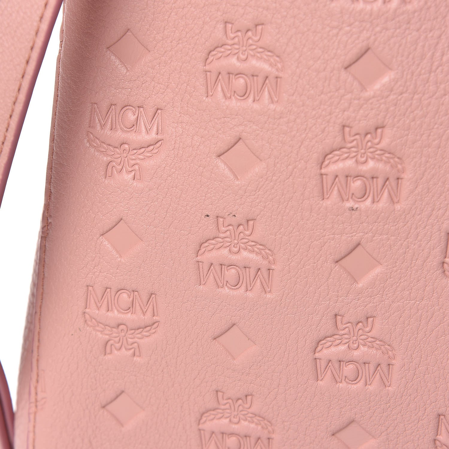 MCM Calfskin Ottomar Monogram Sarah Medium Hobo Pink Blush 9 of 9