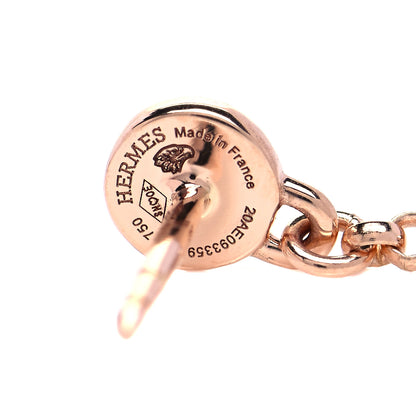 Hermes 18K Rose Gold Kelly Clochette Earrings 6 of 7