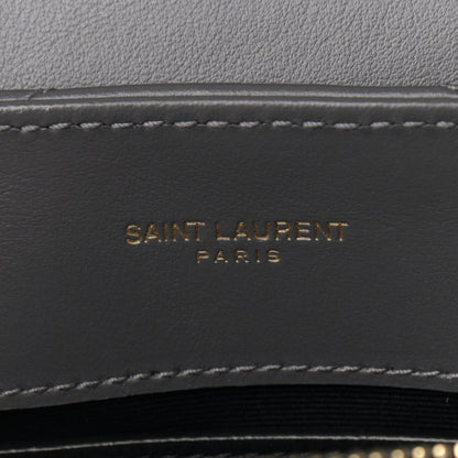 Saint Laurent Calfskin Y Quilted Monogram Small Loulou Chain Satchel Storm 7 of 12