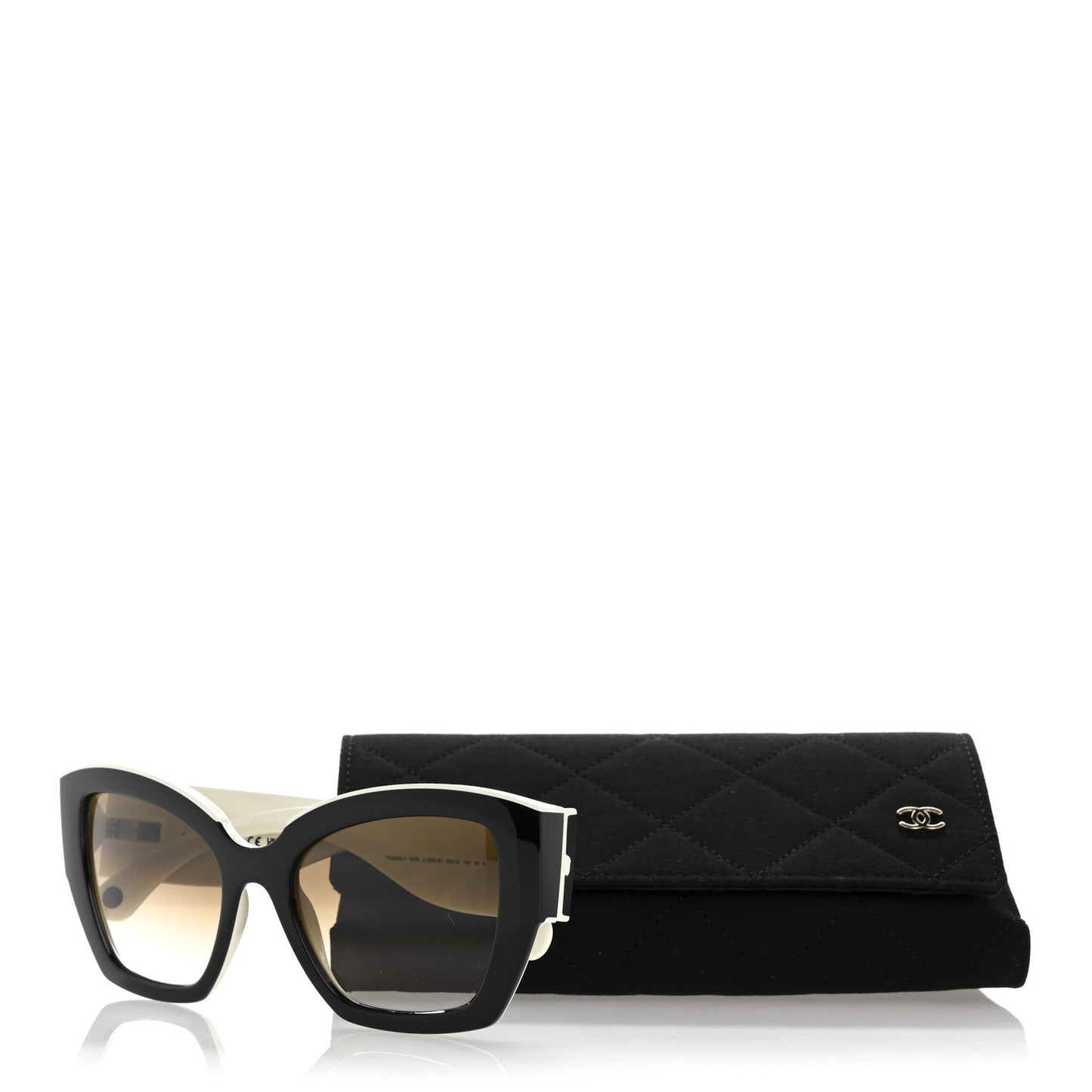 Acetate Square Sunglasses 6058 Black White