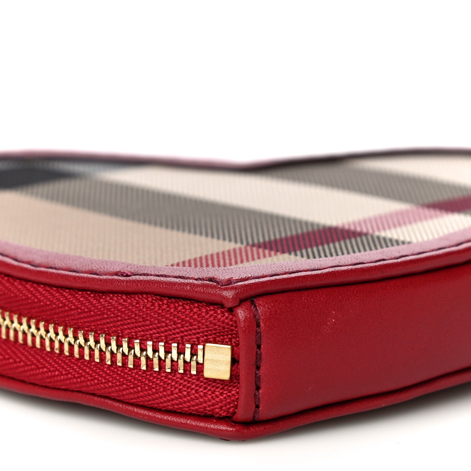 Burberry Nova Check Heart Coin Case Red 6 of 10