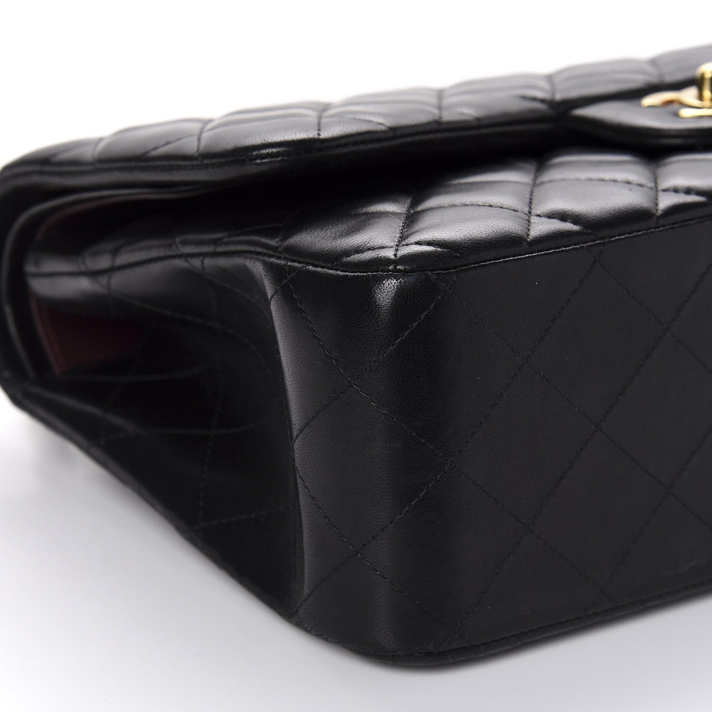 Lambskin Quilted Jumbo Double Flap Black