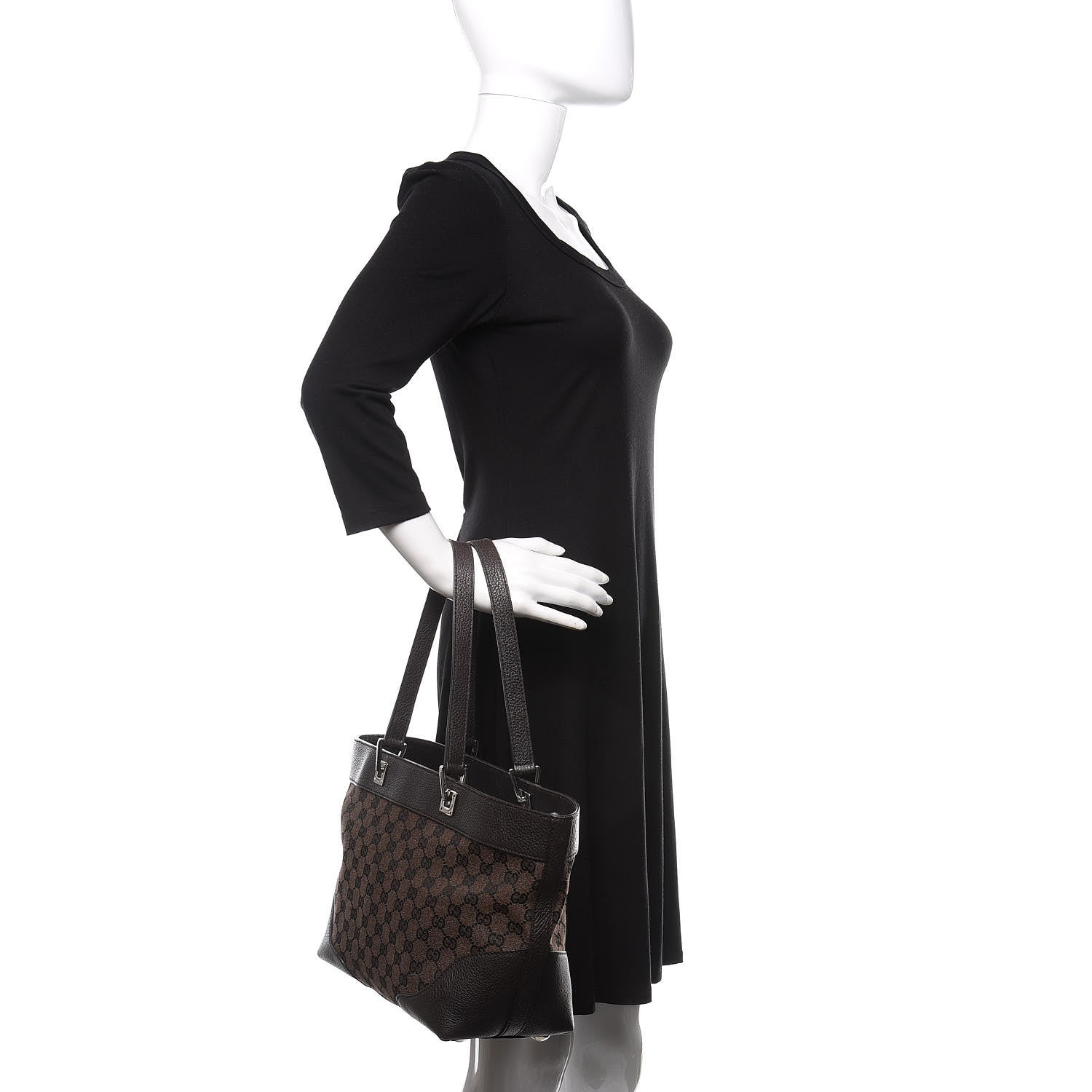 Gucci Monogram Tote Dark Brown 2 of 14
