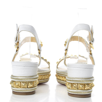 Christian Louboutin Calfskin Zarli Pyraclou 60 Platform Sandals 40 White 6 of 8