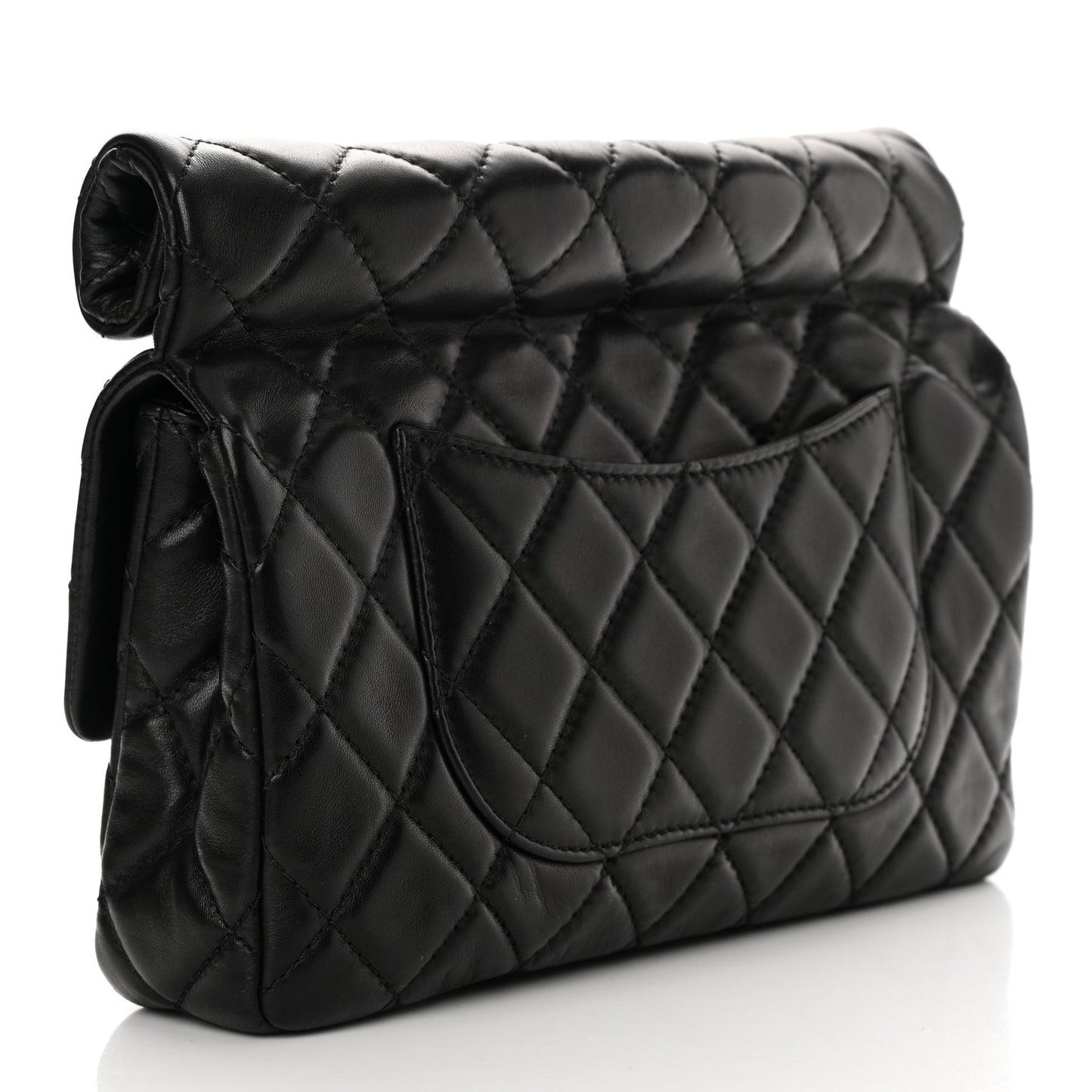 Lambskin Quilted Large Roll 2.55 Reissue Clutch Black